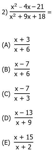 ratio of quadratics